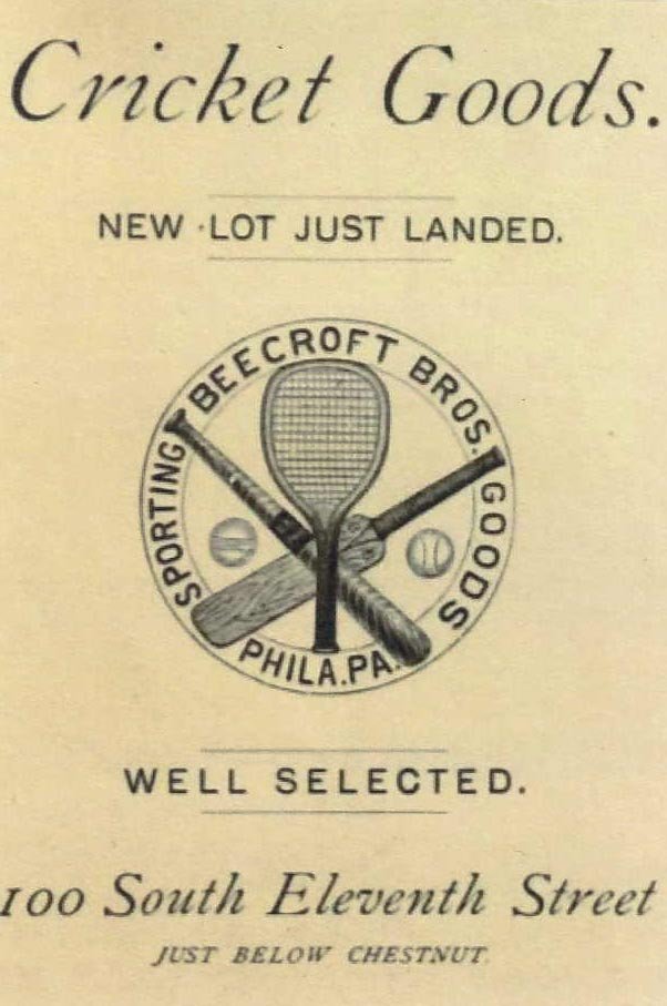 Advert for Clement Beecroft’s shop in Philadelphia c1900